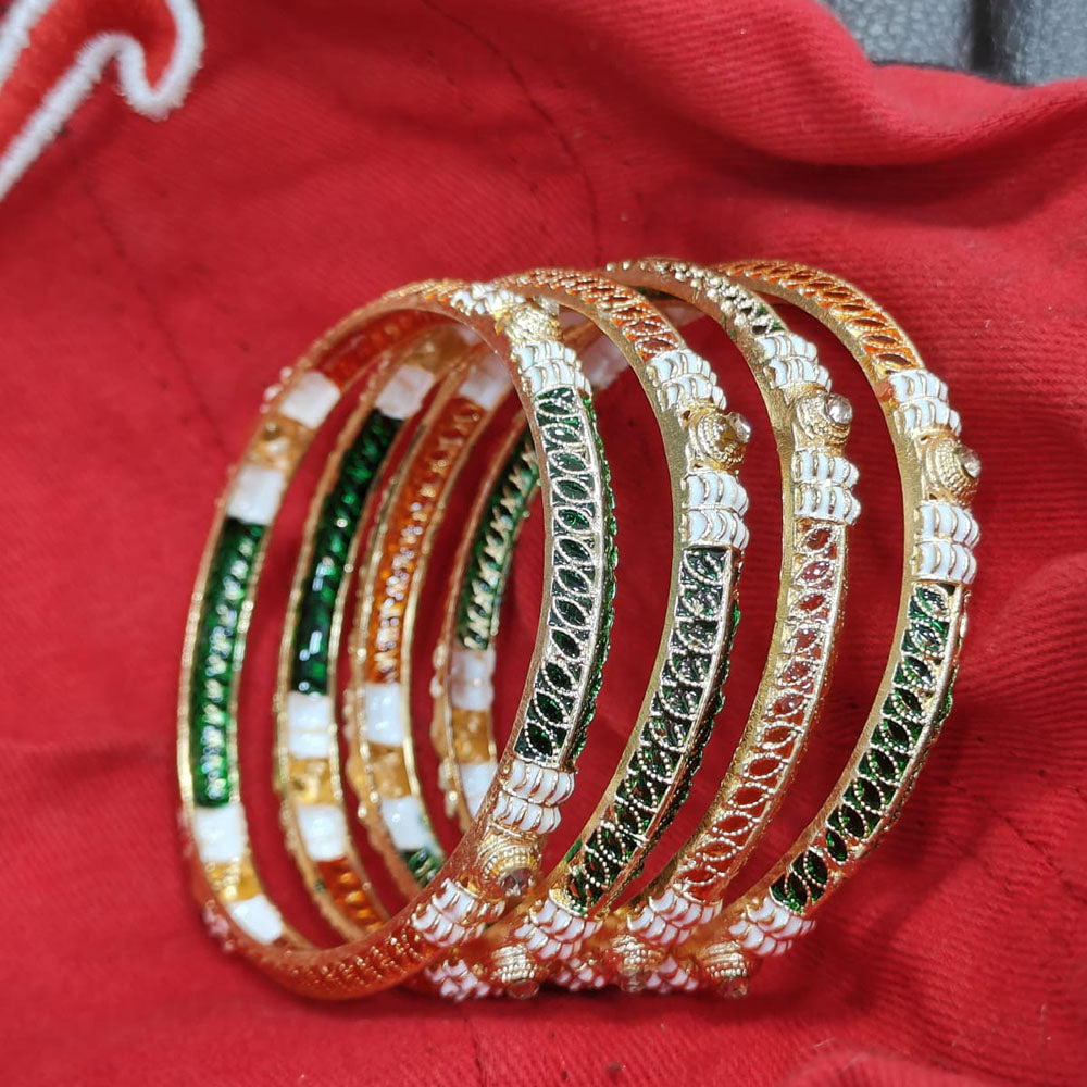 Pooja Bangles Gold Plated Meenakari Bangles Set