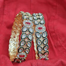 Pooja Bangles Gold Plated Kundan Stone Meenakari Bangles Set