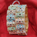 Pooja Bangles Gold Plated Kundan Stone Meenakari Bangles Set