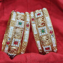 Pooja Bangles Gold Plated Meenakari Pearl And Pota Bangles Set