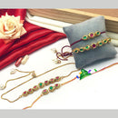 Pooja Bangles Pota Stone Rakhi Combo