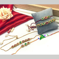 Pooja Bangles Pota Stone Rakhi Combo