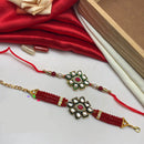 Pooja Bangles Kundan Rakhi Combo