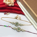 Pooja Bangles Kundan Rakhi Combo