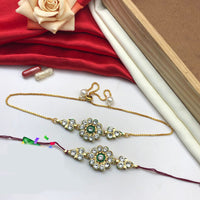 Pooja Bangles Kundan Rakhi Combo