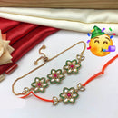 Pooja Bangles Kundan Rakhi Combo