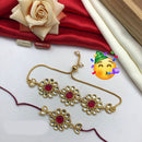 Pooja Bangles Kundan Rakhi Combo