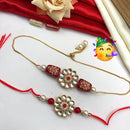 Pooja Bangles Kundan Rakhi Combo
