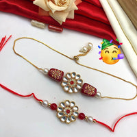 Pooja Bangles Kundan Rakhi Combo