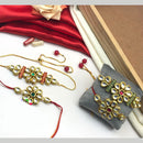 Pooja Bangles Kundan Rakhi Combo