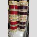 Pooja Bangles Gold Plated Kundan And Austrian Acrylic Bangles Set 