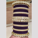 Pooja Bangles Gold Plated Austrian And Pearl Bangles Set