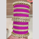 Pooja Bangles Gold Plated Austrian And Pearl Bangles Set 