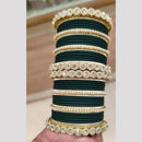 Pooja Bangles Gold Plated Austrian And Pearl Bangles Set