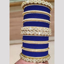 Pooja Bangles Gold Plated Austrian And Pearl Bangles Set