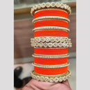 Pooja Bangles Gold Plated Austrian And Pearl Bangles Set