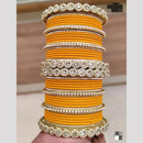 Pooja Bangles Gold Plated Austrian And Pearl Bangles Set