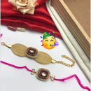 Pooja Bangles Gold Plated Bhaiya And Bhabhi Kundan Stone Rakhi Combo