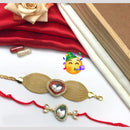 Pooja Bangles Gold Plated Bhaiya And Bhabhi Kundan Stone Rakhi Combo