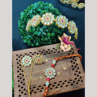 Pooja Bangles Gold Plated Kundan And Austrian Stone Combo Set 
