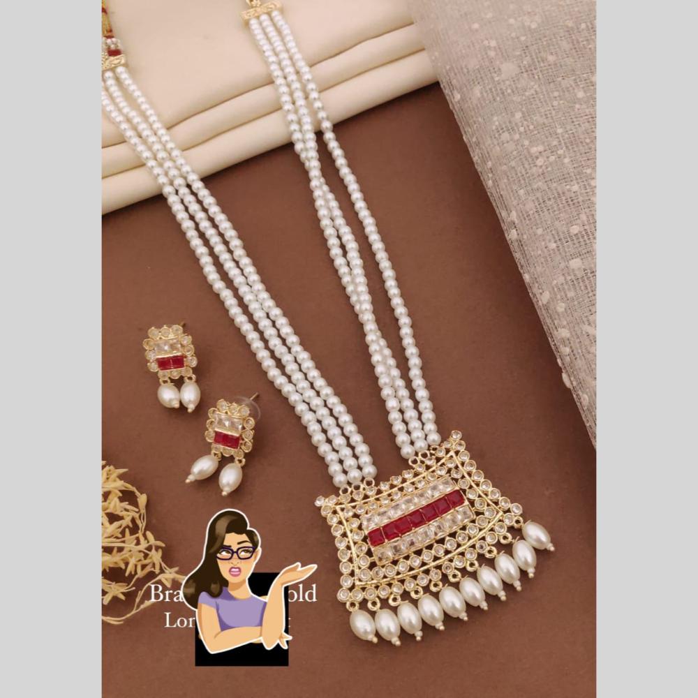 Pooja Bangles Pota Stone & Pearl Long Necklace Set