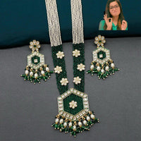 Pooja Bangles Pota Stone & Pearl Long Necklace Set