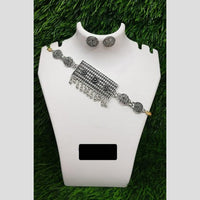 Pooja Bangles Traditional Oxidised Plated  Necklace Set 