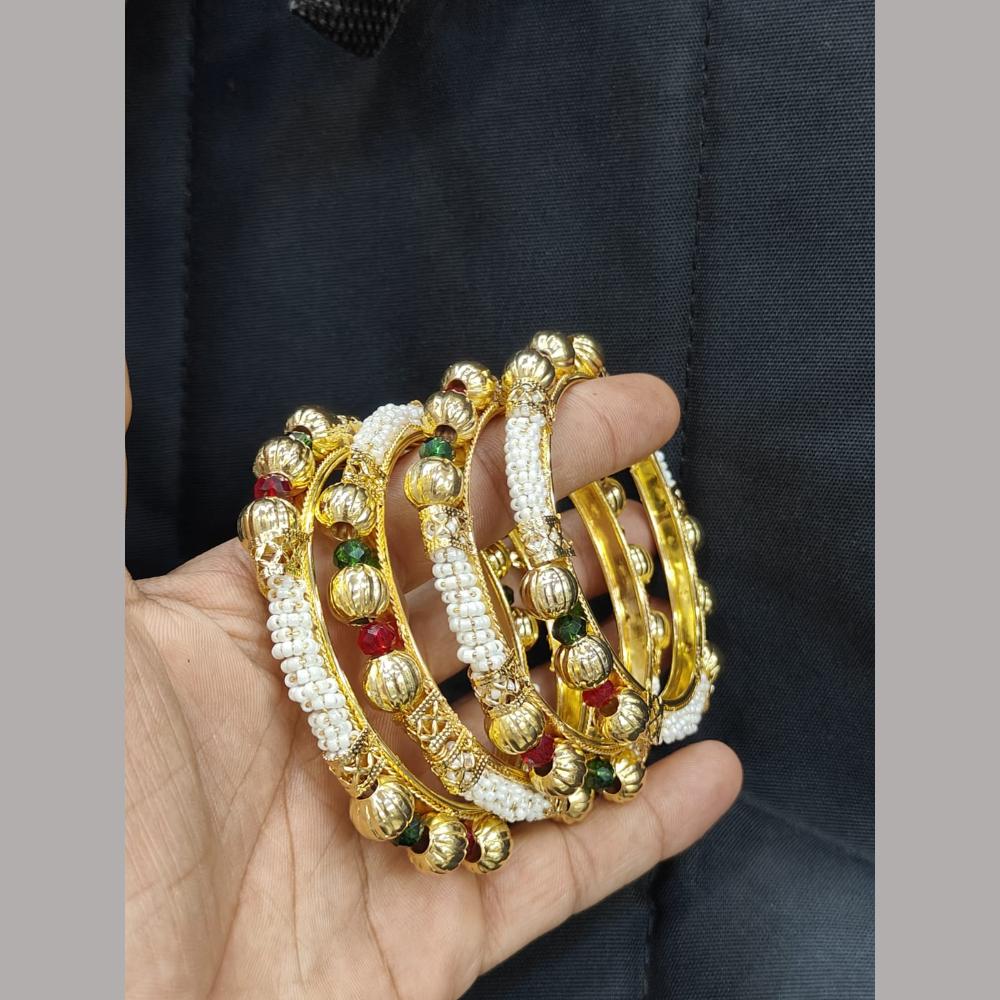 Pooja Bangles Festive And Bridal Party Wear Multicolor Beaded Bangle Set