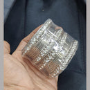 Pooja Bangles Rhodium Plated Austrian Stone Elegance Bangle Set