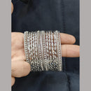 Pooja Bangles Rhodium Plated and Austrian Stone Bangle Set