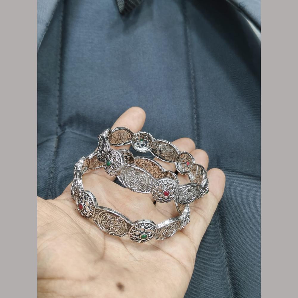 Pooja Bangles Oxidized Sterling Look Tribal Ethnic Bangle Set