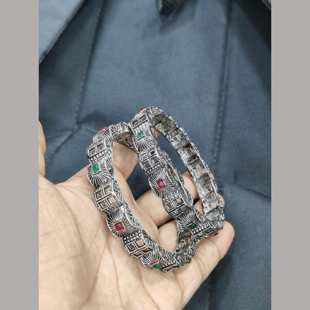 Pooja Bangles Oxidized Sterling Look Tribal Ethnic Bangle Set