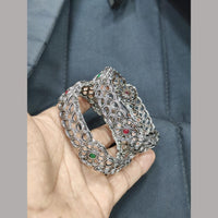 Pooja Bangles Oxidized Sterling Look Tribal Ethnic Bangle Set