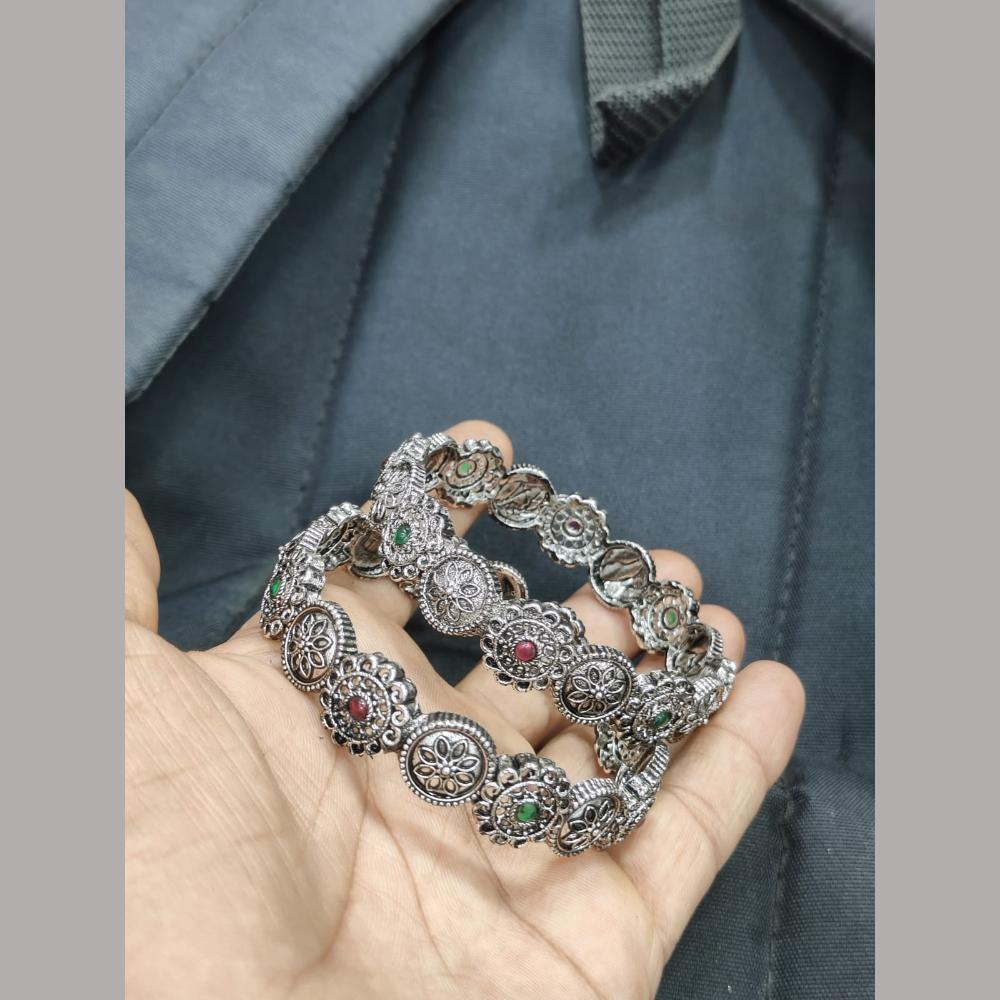 Pooja Bangles Oxidized Sterling Look Tribal Ethnic Bangle Set