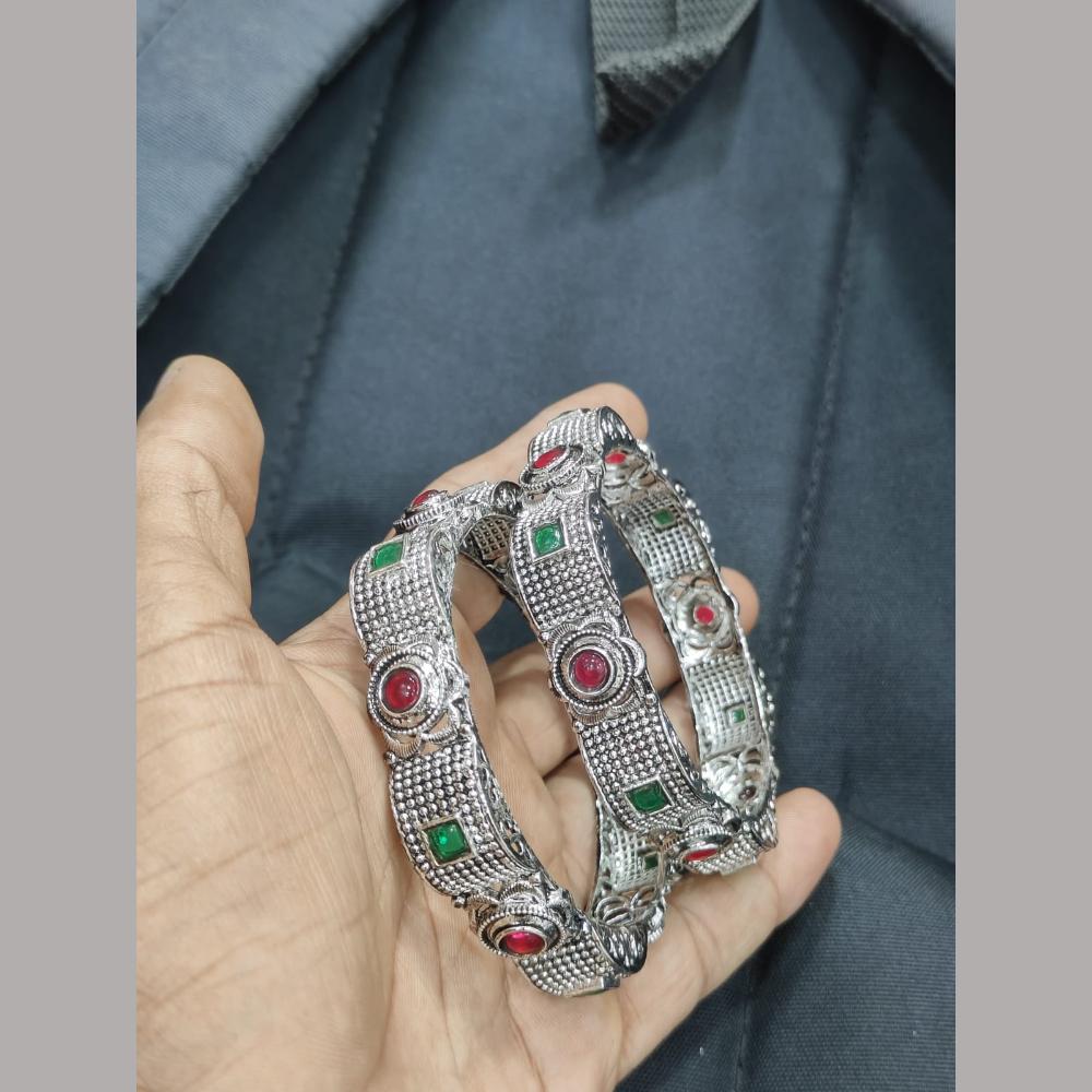 Pooja Bangles Oxidized Sterling Look Tribal Ethnic Bangle Set