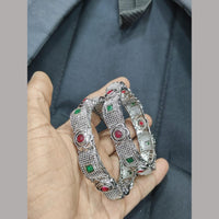 Pooja Bangles Oxidized Sterling Look Tribal Ethnic Bangle Set