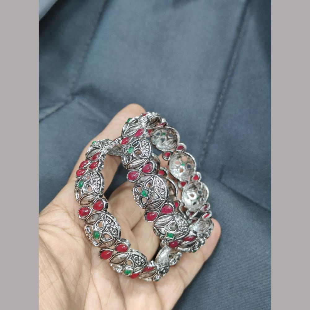 Pooja Bangles Oxidized Sterling Look Tribal Ethnic Bangle Set