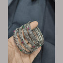Pooja Bangles Oxidized Sterling Look Tribal Ethnic Bangle Set