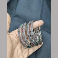 Pooja Bangles Oxidized Sterling Look Tribal Ethnic Bangle Set