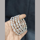 Pooja Bangles Rhodium Plated Austrian Stone Bangle Set