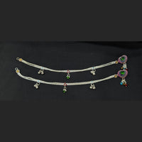 Pooja Bangles Rhodium Finish Sparkling Austrian Stone Payal \ Anklet 