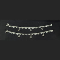 Pooja Bangles Rhodium Finish Sparkling Austrian Stone Payal \ Anklet 