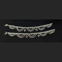 Pooja Bangles Rhodium Finish Sparkling Austrian Stone Payal \ Anklet 