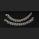 Pooja Bangles Rhodium Finish Sparkling Austrian Stone Payal \ Anklet 