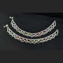Pooja Bangles Rhodium Finish Sparkling Austrian Stone Payal \ Anklet 