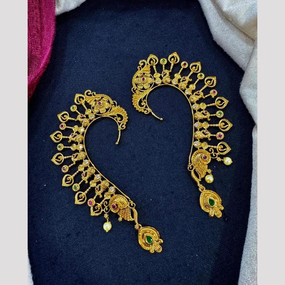 Pooja Bangles Pota Stone and Pearl Traditional Ear Cuff