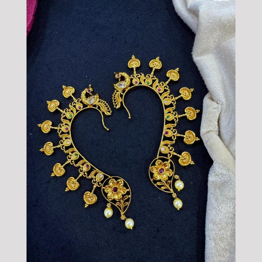 Pooja Bangles Pota Stone and Pearl Traditional Ear Cuff