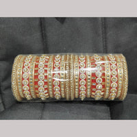 Pooja Bangles Stylish Austrian Stone And Pearl Bangles Set
