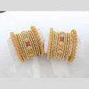 Pooja Bangles Elegant Pota Stone And Pearl Bangles Set