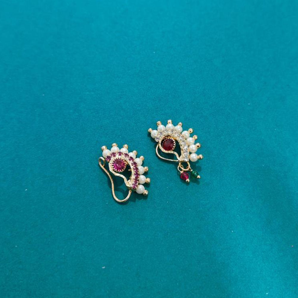 Pooja Bangles Ethnic Charm Pearl Nose Pin